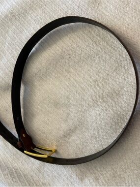 Maraolo Brown alligator Belt with Gold Buckle
